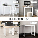 HOMCOM Computer Desk Dining Table Writing Table with Metal Frame, White