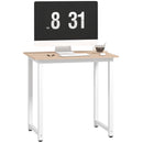 HOMCOM Computer Desk Dining Table Writing Table with Metal Frame, White
