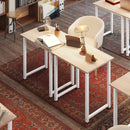 HOMCOM Computer Desk Dining Table Writing Table with Metal Frame, White