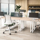 HOMCOM Computer Desk Dining Table Writing Table with Metal Frame, White