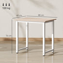 HOMCOM Computer Desk Dining Table Writing Table with Metal Frame, White