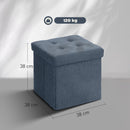 HOMCOM Foldable Velvet-Feel Storage Ottoman, 38 x 38 x 38 cm,
