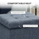 HOMCOM Foldable Velvet-Feel Storage Ottoman, 38 x 38 x 38 cm,