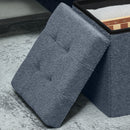 HOMCOM Foldable Velvet-Feel Storage Ottoman, 38 x 38 x 38 cm,