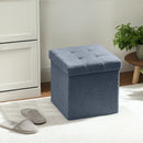 HOMCOM Foldable Velvet-Feel Storage Ottoman, 38 x 38 x 38 cm,
