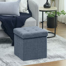 HOMCOM Foldable Velvet-Feel Storage Ottoman, 38 x 38 x 38 cm,