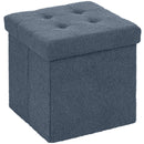 HOMCOM Foldable Velvet-Feel Storage Ottoman, 38 x 38 x 38 cm,