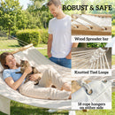 Outsunny Double Hammock 2-Person Padded Swing Bed Cream White