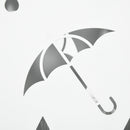 HOMCOM Metal Umbrella Stand, Square Umbrella Basket With 4 Hooks Drip Tray White