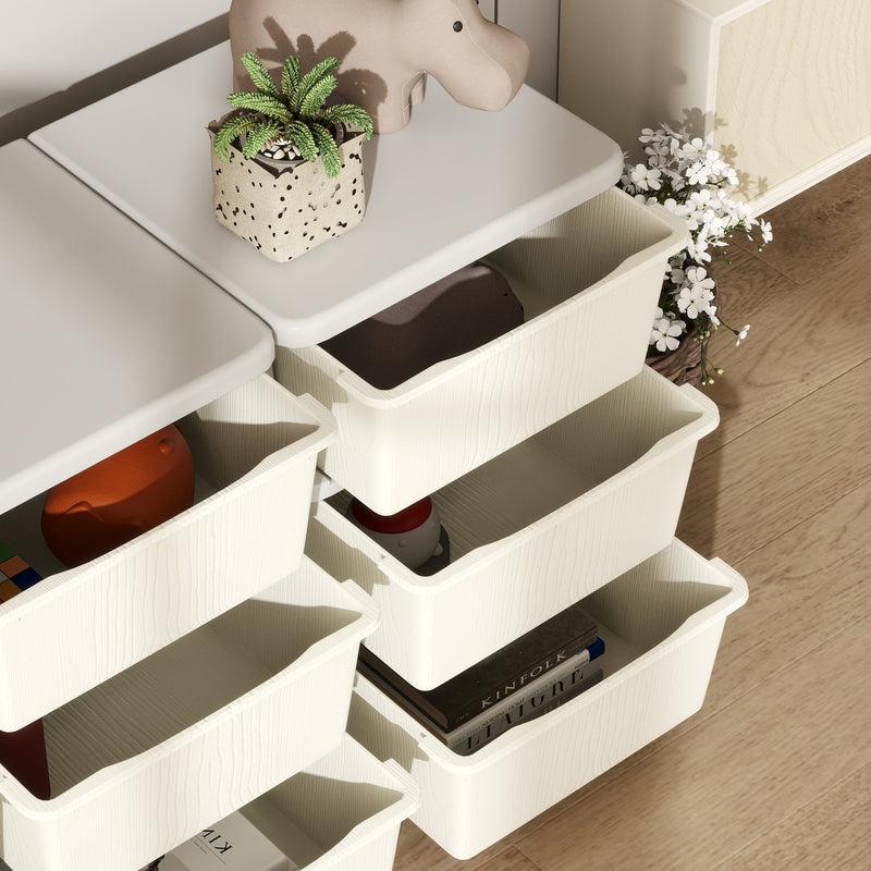 HOMCOM Kids Storage Units with Drawers 3 Tier Chest Dresser Tower