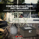 Outsunny 13 KW Rattan Gas Fire Pit Table, Propane Fire Pit for Garden, Grey