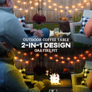 Outsunny 13 KW Rattan Gas Fire Pit Table, Propane Fire Pit for Garden, Grey