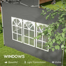 Outsunny Gazebo Side Panels for 3x3(m) or 3x4m Pop Up Gazebo, Dark Grey