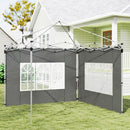 Outsunny Gazebo Side Panels for 3x3(m) or 3x4m Pop Up Gazebo, Dark Grey