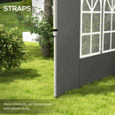 Outsunny Gazebo Side Panels for 3x3(m) or 3x4m Pop Up Gazebo, Dark Grey