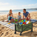 Outsunny 81L Festival Trolley On Wheels, Garden Folding Trolley Cart, Green