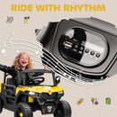 AIYAPLAY 12V Kids Ride on Car, Kids UTV with Electric Dump Bed, Yellow