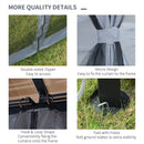 Outsunny Hardtop Gazebo with Aluminium Frame and Curtains 3 x 4m - Grey