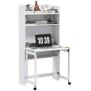 HOMCOM Writing Desk With Foldable Desktop For Bedroom, Home Office, White