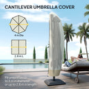 Outsunny Deluxe Large Garden Waterproof Parasol Cover Outdoor Furniture Patio Market Banana Umbrella Cantilever Protector Rain Dust Protective w/Zip (?56 x 220H (cm))