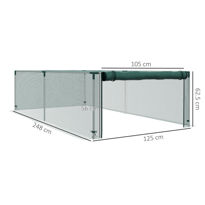 Outsunny 8' x 4' Plant Protection Tent Crop Cage with Door, Green