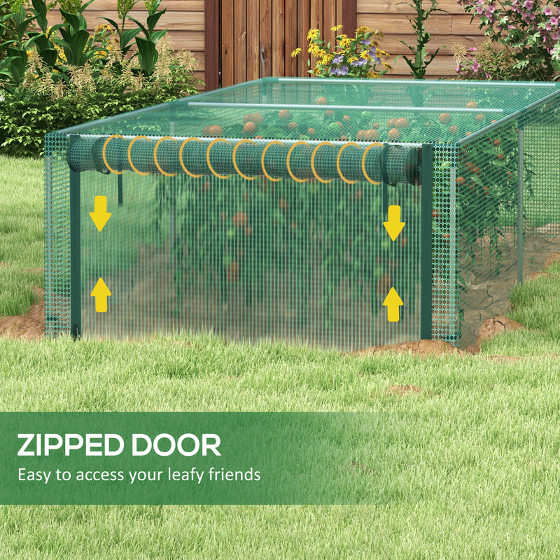 Outsunny 8' x 4' Plant Protection Tent Crop Cage with Door, Green