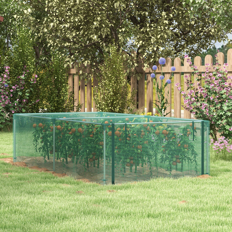 Outsunny 8' x 4' Plant Protection Tent Crop Cage with Door, Green