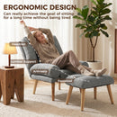 HOMCOM Recliner With Footstool, Reclining Chair With Adjustable Back, Grey