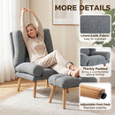 HOMCOM Recliner With Footstool, Reclining Chair With Adjustable Back, Grey