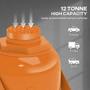 HOMCOM 12 Tonne Hydraulic Bottle Jack, 19-37 cm Car Jack Lift, Orange