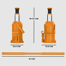 HOMCOM 12 Tonne Hydraulic Bottle Jack, 19-37 cm Car Jack Lift, Orange