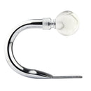 Marble - Pair of Holdaback Tiebacks with End Finials in Brushed Silver