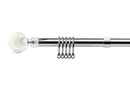 Marble - Extendable Curtain Pole with pair of end finials in Brushed Silver