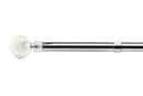 Marble - Extendable Curtain Pole with rings and pair of end finials in Brushed Silver