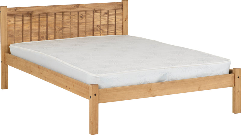 MAYA 4'6" DOUBLE BED - DISTRESSED WAXED PINE