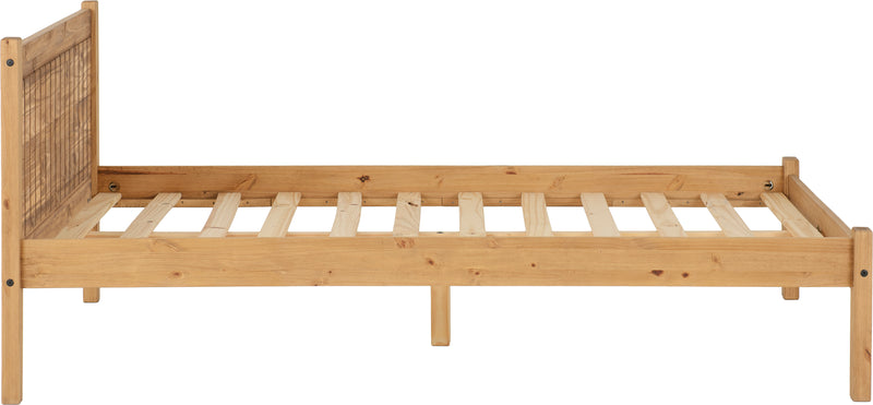MAYA 4'6" DOUBLE BED - DISTRESSED WAXED PINE