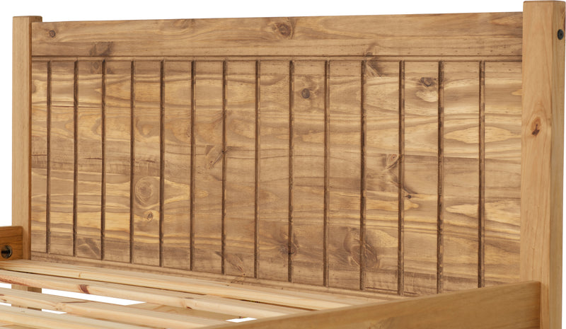 MAYA 4'6" DOUBLE BED - DISTRESSED WAXED PINE