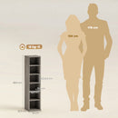 HOMCOM Set of 2 CD Storage Units with Adjustable Shelves, Distressed Grey