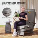Outsunny Foldable Rattan Garden Recliner Chair w/ Cushion, Footrest