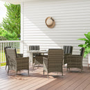 Outsunny 6 Seater Rattan Outdoor Dining Set With Cushions