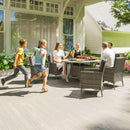 Outsunny 6 Seater Rattan Outdoor Dining Set With Cushions