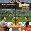 Outsunny Rattan Dining Set with Parasol Hole, Garden Table and Chairs