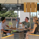 Outsunny Rattan Dining Set with Parasol Hole, Garden Table and Chairs