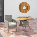 Outsunny Rattan Dining Set with Parasol Hole, Garden Table and Chairs