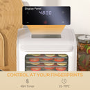 HOMCOM Food Dehydrator with 6 Stainless Steel Tray, for Fruit, Meat