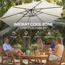 Outsunny 3 m Garden Cantilever Parasol with Sandbag, 360 Degree Rotation