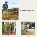 HOMCOM 48 Inch 3 Tonne High Lift Farm Jack For 4x4 Tractors Trucks, Red