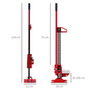 HOMCOM 48 Inch 3 Tonne High Lift Farm Jack For 4x4 Tractors Trucks, Red