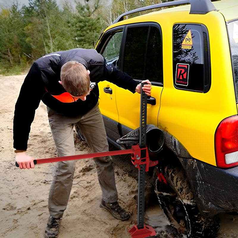 HOMCOM 48 Inch 3 Tonne High Lift Farm Jack For 4x4 Tractors Trucks, Red