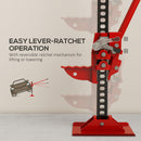 HOMCOM 48 Inch 3 Tonne High Lift Farm Jack For 4x4 Tractors Trucks, Red